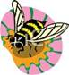Bee on a Flower clipart