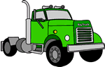 green tractor truck
