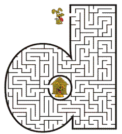 Free Printable Maze of the letter d