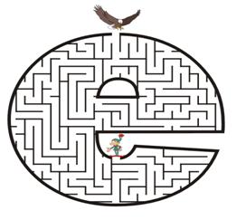 Free Printable Maze of the letter e