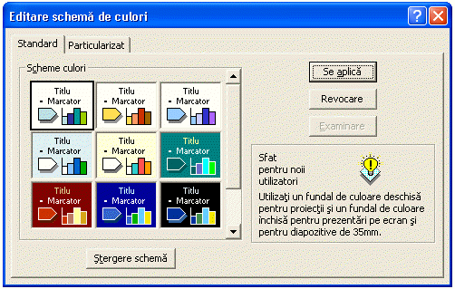 Figura 3 - Editarea schemei de culori