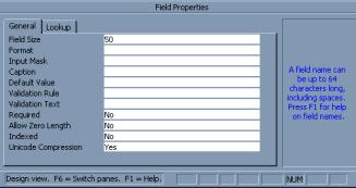 Field Properties