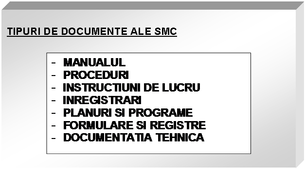 Text Box: TIPURI DE DOCUMENTE ALE SMC


 
