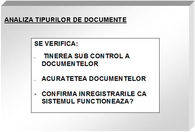 Text Box: ANALIZA TIPURILOR DE DOCUMENTE



 
