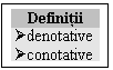 Text Box: Definitii
denotative
conotative

