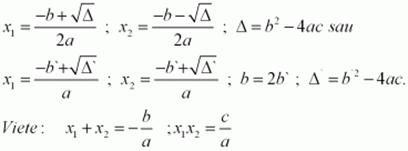 ecuatia de gradul al doilea rezolvare
