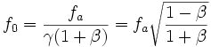 f_0 = frac = f_a sqrt{frac}
