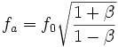 f_a = f_0 sqrt}