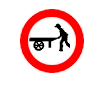 Accesul interzis autovehiculelor impinse sau trase cu mana