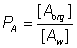 PA=[Aorg]/Aw]