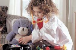 Photograph:Pretend playing helps a preschooler develop her imagination.