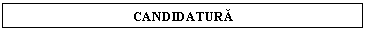 Text Box: CANDIDATURĂ