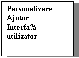 Text Box: Personalizare
Ajutor
Interfața utilizator

