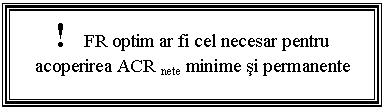 Text Box: ! FR optim ar fi cel necesar pentru
acoperirea ACR nete minime si permanente
