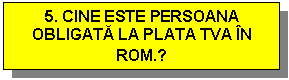 Text Box: 5. CINE ESTE PERSOANA OBLIGATA LA PLATA TVA IN ROM.?