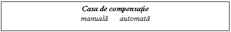 Text Box: Casa de compensatie
manuala automata

