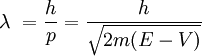 \lambda\ = \frac = \frac} \,