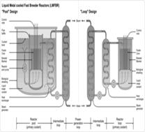 Schematic diagram showing the difference between the Loop and Pool types of LMFBR.