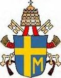 Stema pontificatului papei Ioan-Paul al II-leaLitera M provine de la Fecioara Maria, mama lui Isus, careia papa i acorda o mare devotiune