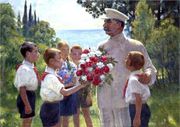 Trandafiri pentru Stalin, 1949 pictura de Boris Eremeevici Vladimirski.
