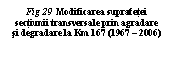 Text Box: Fig 29  Modificarea suprafetei sectiunii transversale prin agradare si degradare la Km 167 (1967  2006)

