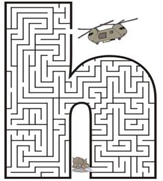 Free Printable Maze of the letter h