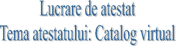 Lucrare de atestat
Tema atestatului: Catalog virtual
