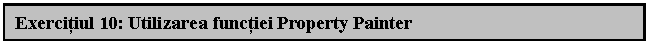 Text Box: Exercitiul 10: Utilizarea functiei Property Painter