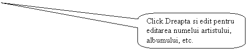 Rounded Rectangular Callout: Click Dreapta si edit pentru editarea numelui artistului, albumului, etc.