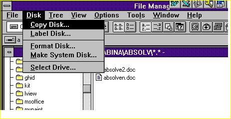 Redundanta la meniurile File Manager-ului din Windows 3.1
