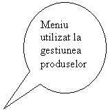 Oval Callout: Meniu utilizat la gestiunea produselor