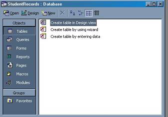 Database Window
