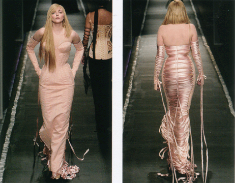 Front and back of Botte Secrte evening gown by Jean Paul Gaultier