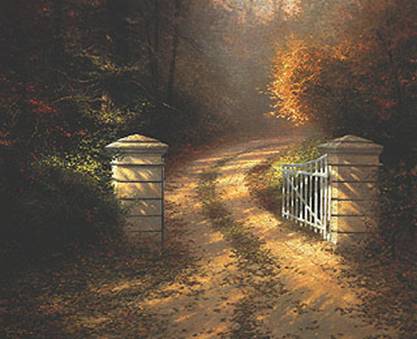 Autumn Gate by 
Artist Thomas Kinkade - September 1997