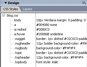 The CSS Style Definition for the body tag