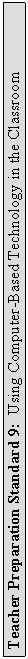 Text Box: Teacher Preparation Standard 9:  Using Computer-Based Technology in the Classroom

