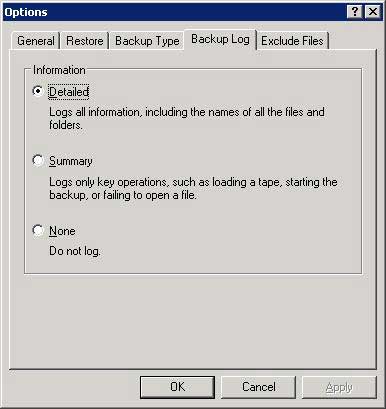 Detailed Backup Logs