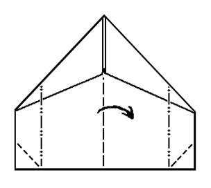unfold, leaving crease - making Delty aeroplane