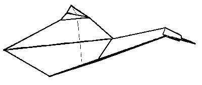 unfold, leaving crease - making Delty aeroplane