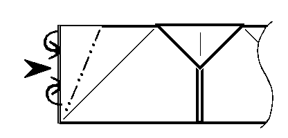 unfold, leaving crease - making Delty aeroplane