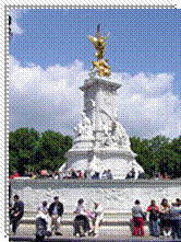 The Victoria Memorial was created by sculptor Sir Thomas Brock in 1911 and erected in front of the main gates at Buckingham Palace on a surround constructed by architect Sir Aston Webb.