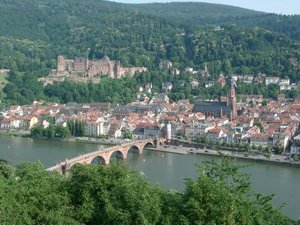 Blick vom Philosophenweg auf die Altstadt mit Schloss, Heiliggeistkirche und Alter Brcke
