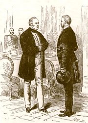 Bismarck und König Friedrich Wilhelm IV. im Jahr 1848 (Zeichnung von Hermann Lüders)