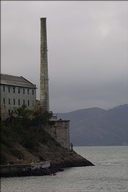 Alcatraz prison island viewed from ferry