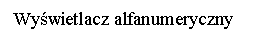 Text Box: Wyowietlacz alfanumeryczny