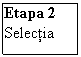 Text Box: Etapa 2
Selectia
