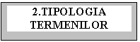 Text Box: 2.TIPOLOGIA TERMENILOR

