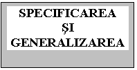 Text Box: SPECIFICAREA 
sI GENERALIZAREA


