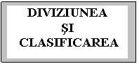 Text Box: DIVIZIUNEA 
sI
 CLASIFICAREA


