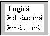 Text Box:  Logica
deductiva
inductiva
